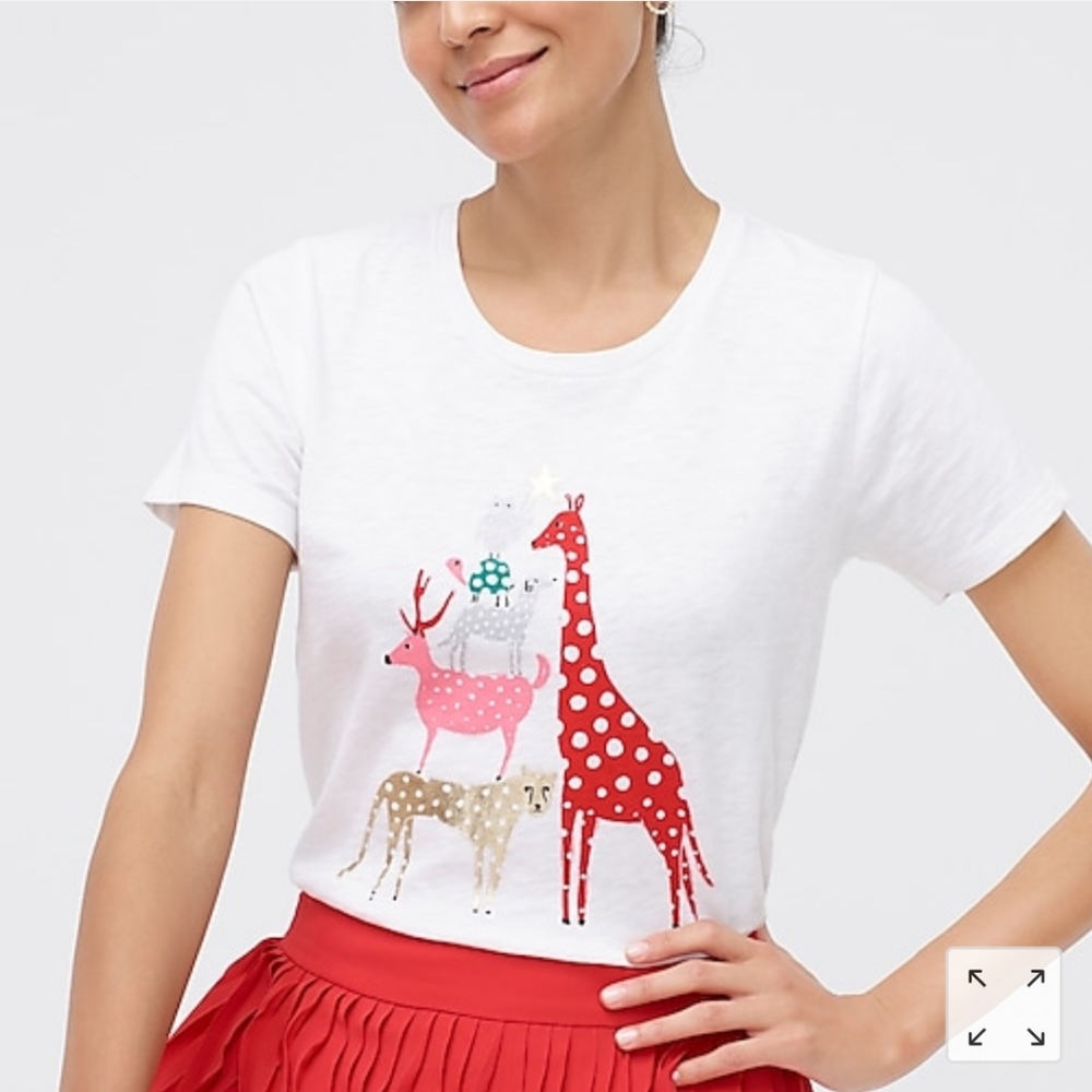 J.Crew Animal Tree Graphic Tee-Shirt Sz XXS